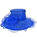 Women Kentucky Derby Church Dress Organza Hat Wide Brim Flat Hat (8 Colours)