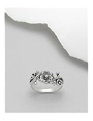 Flower Ring In 92.5 Sterling Silver