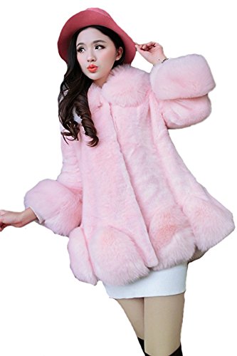 (クィーンシャイニー)QUEENSHINY レディース エレガント アクリル素材 フェイク ファー 毛皮 コート