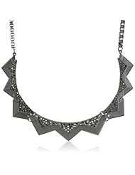 Kensie "Naughty and Nice" Hematite-Plated Pave Triangle Collar Necklace, 17.75"