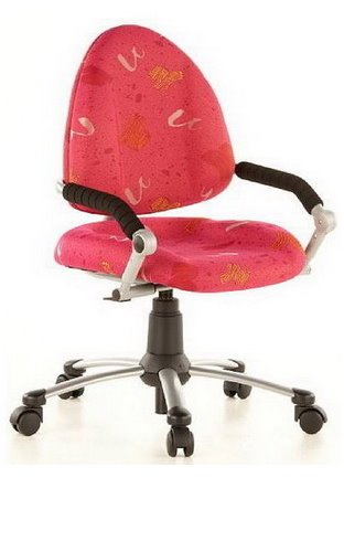 Kids office chair swivel chair FREAKY pink patterned 
