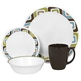 Corelle Livingware 16-Piece Dinnerware Set, Service for 4, Squared