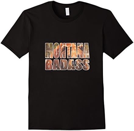 Men's Montana Badass T-shirt, Grizzly Bear Shirt Gift Large Black