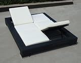 Baidani-Lounge-Rattan-Doppelliege “Butterfly”, 2 Farben wählbar – schwarz