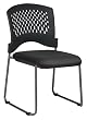 Titanium Finish Sled Base Visitors Chair with Plastic Wrap Around Back and Fabric Seat By Office Star