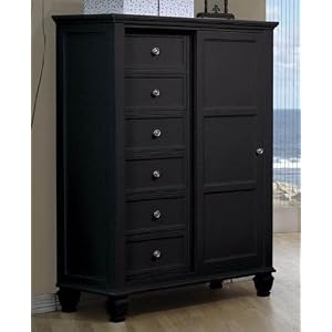 Storage Chest with Sliding Door in Black Finish by Coaster
