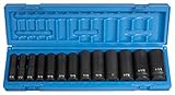 1/2"ドライブ　6ポイント　インチ　ディープインパクトソケット 13pcセット