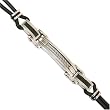 Stainless Steel and Black Rubber Carbon Fiber and Cable Rope ID Bracelet in a Gift Box by Bucasi Stainless Steel and Black Rubber Carbon Fiber and Cable Rope ID Bracelet in a Gift Box by Bucasi
