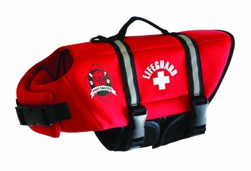 Paws Aboard Small Neoprene Designer Doggy Life Jacket, Red L