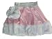 Girls Pink Velvet with Silver Sparkles and Faux Fur Trim Snow Bunny Skirt with Matching Hair Scrunchie