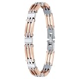 Invicta Ladies Elements Collection Stainless Steel, Rose Gold Plated and Mother of Pearl Bracelet...