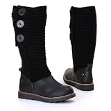 Damen Schuhe, Stiefel, 688-1, Synthetik in hochwertiger Leder Optik und Textil