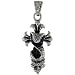Stainless Steel Garden of Eden Snake Serpent Cross Pendant 30 in. Bead Chain included, 1 7/8 in. (48 mm) tall