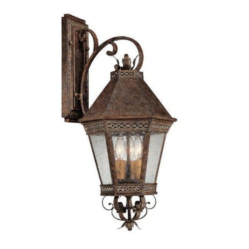 Capital Lighting 9743DS Grandview 3-Light Outdoor Wall Lantern, Dark Spice with Seeded Glass On Sale