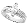 14K White Gold Diamond Engagement Ring Mounting - CENTER STONE NOT INCLUDED