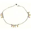 Anklet Ankle Bracelet Silver Gemstone Pair 17 Grams 10.50 inches (gnklt005)