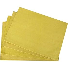 Textured Dijon Yellow Placemats and or Napkins ~ Set of 2 or more, 4 Placemats by Overseas Trading