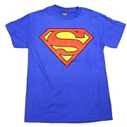 Superman Classic Logo Adult / Guys T-shirt in Royal Blue - Ships in ''24'' Hours!