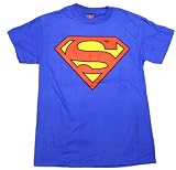 Superman Classic Logo Adult / Guys T-shirt in Royal Blue - Ships in ''24'' Hours!