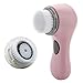 Facial Brush, Waterproof Facial Cleansing Brush, Face Scrubber with 4 Heads for Deep Cleansing/Gentle Exfoliating/Removing Blacked, Electric Spin Brush System