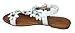 Elegant Women's Fashion White Hawaiian Flowers Gladiator Flat Sandals