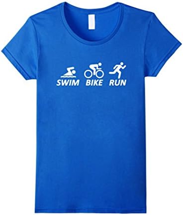Women's Swim Bike Run Shirt - Triathlon T-shirt Tri T Shirt Medium Royal Blue