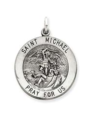 Sterling Silver Antiqued Saint Michael Medal
