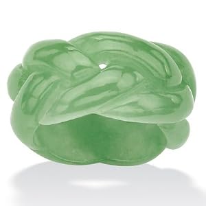 Non-Metal Green Jade Braided Eternity Band Size 8 by