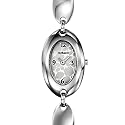 Cacharel - Montre Femme Acier - CN5204AN - Quartz Analogique - Ovale - Cadran Argent motif Fleurs - Bracelet Acier