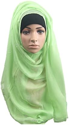 Women Ladies Muslim Long Soft Islamic Headscarf Scarf Shawl ,Light green