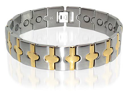 New Stainless Steel Mens Wide Magnetic Bracelet 8.75 “