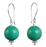 Sterling Silver 10mm Stabilized Turquoise Bobby Single Drop Earrings
