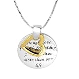 14k Yellow Gold Plated Sterling Silver Through Love, Through Friendship A Heart Lives More Than One...