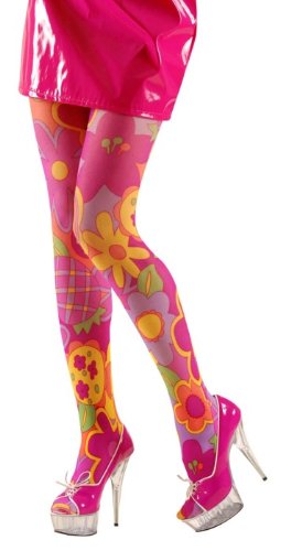 60's & 70's Pink Flower Tights