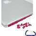 Gizmo Dorks Anti Dust Plug Cover (Pink) with Carabiner Key Chain for the Apple MacBook Pro Air 11 13 15