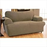 Stretch Pique Loveseat Slipcover (T- Cushion) Fabric: Claret Stretch Pique Loveseat Slipcover (T- Cushion) Fabric: Claret