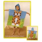 Childrens Tiger Hooded towel Poncho 100% cotton beach towel (60 x 120 cm)