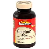 Sundown Calcium, 500 mg, 120 Caplets (Pack of 4)