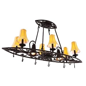 Kalco 4820SZ Satin Bronze Potomac Tuscan Pot Rack With 10 Hooks From the Potomac Collection