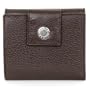 Women's Bi-Fold Brown/Palladium Leather Wallet: Brown/Palladium Wallet