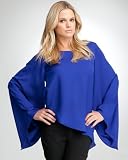41%2BfWVvTvQL. SL160  Bell Sleeve Fluid Asymmetric Top   NAUTICAL BLUE (S)
