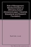 The role of management : nondiscrimination or affirmative action?
