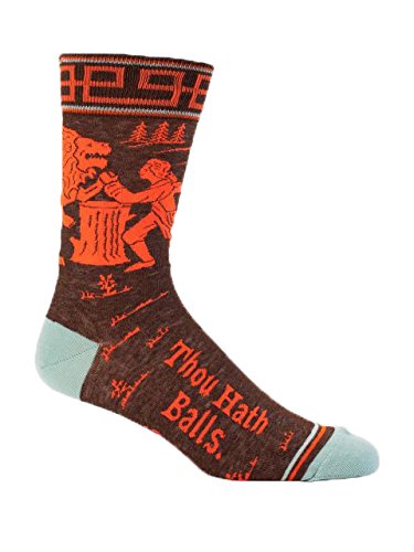 Blue Q Men's Novelty Crew Socks - (Mens Size 7-12) with Sock Ring