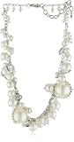 Leslie Danzis Glass Pearl and Crystal Cluster Necklace