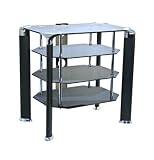 Centurion GT14 Black Hifi/LCD/Plasma Stand in Black Glass and Chrome