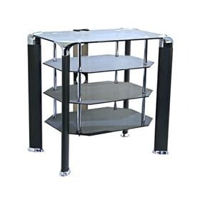 Centurion GT14 Black Hifi/LCD/Plasma Stand in Black Glass and Chrome