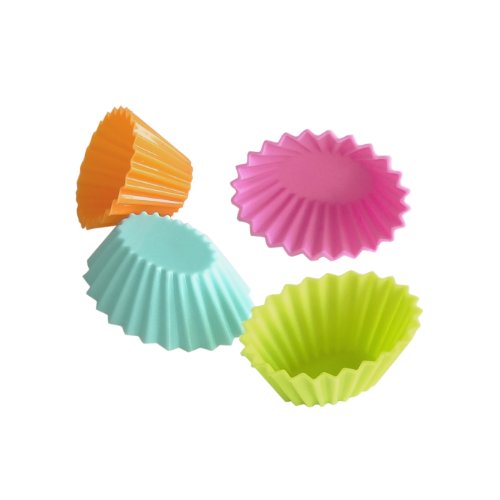 Yoocook YC38993 Set of 12 Oval Silicone Bun Cases in Pink/Orange/Green