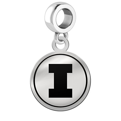 Illinois Fighting Illini Border Round Dangle Charm