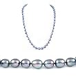 AugustinaJewelry Single Strand 22 Inch 9-10mm Black Oval Shape Freshwater Cultured Pearl Necklace