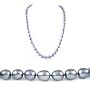 AugustinaJewelry Single Strand 22 Inch 9-10mm Black Oval Shape Freshwater Cultured Pearl Necklace